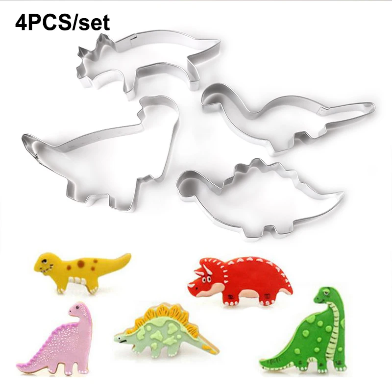 

3D Big Dinosaur Cookie Cutters Fondant Molds Baking Cake Pastry Tools for Gingerbread Forms