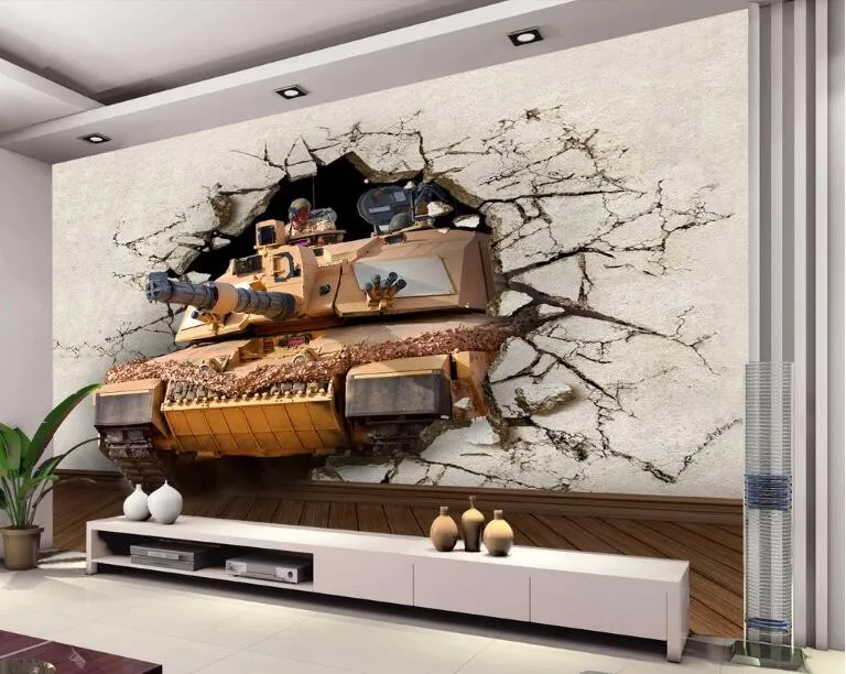 Большие настенные 3D обои CJSIR Tank в стиле милитари для любителей пейзажа|Обои| |