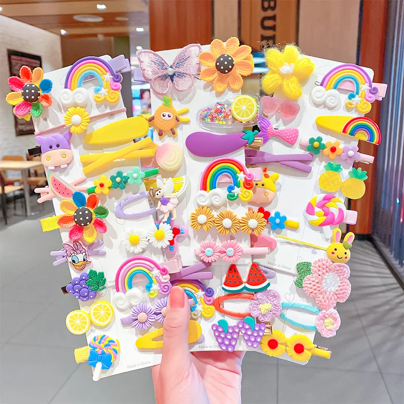 

14pcs/Set Cute Cartoon Rainbow Lollipop Hairpins For Girls Hair Clips Barrettes Kids Children Party Colorful Hair Accessories