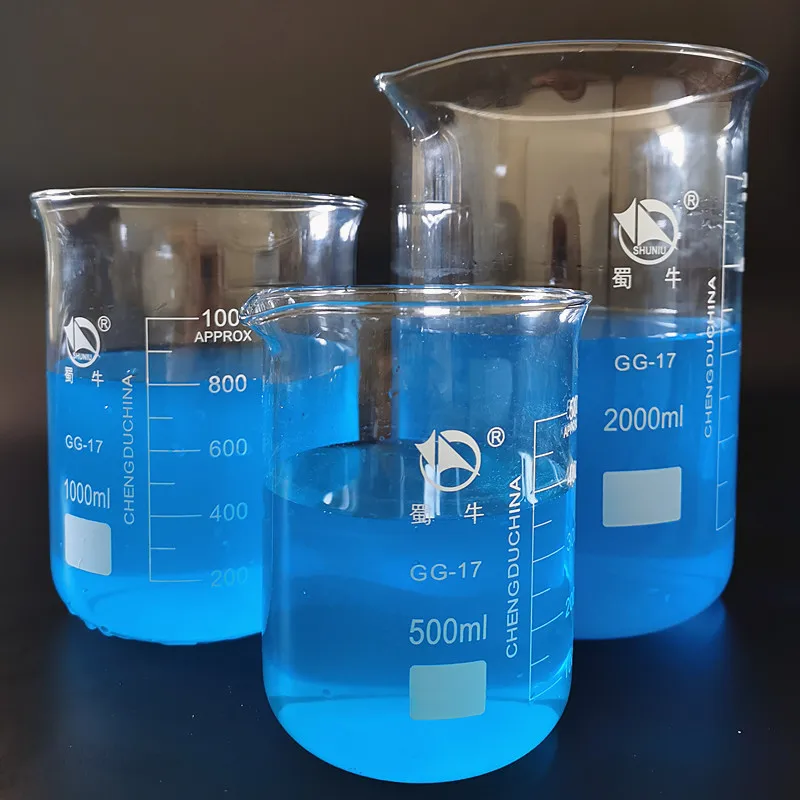 3pcs/set 500/1000/2000ml Borosilicate Glass Beaker For Laboratory Tests Measuring Cup Volumetric Glassware Lab Experiments | Канцтовары