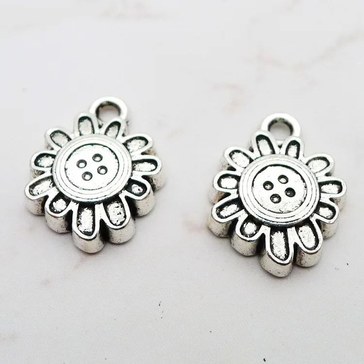 

Подвески в виде подсолнуха, 10 шт., 15x20 мм, старинное искусственное ожерелье ручной работы, фурнитура для изготовления тибетских ювелирных из...