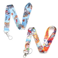 yl396 cats and mice neck strap lanyard for keys id card keychain phone straps usb badge holder diy hang student accessories gift