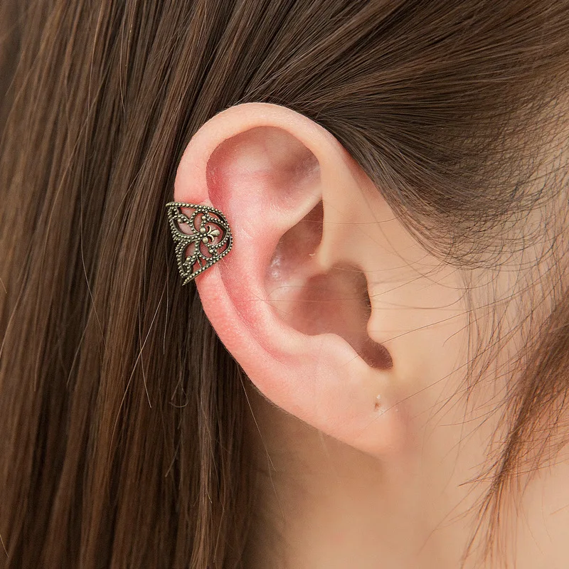 Полые винтажные клипсы на украшение из этнических сережек ушные манжеты женские