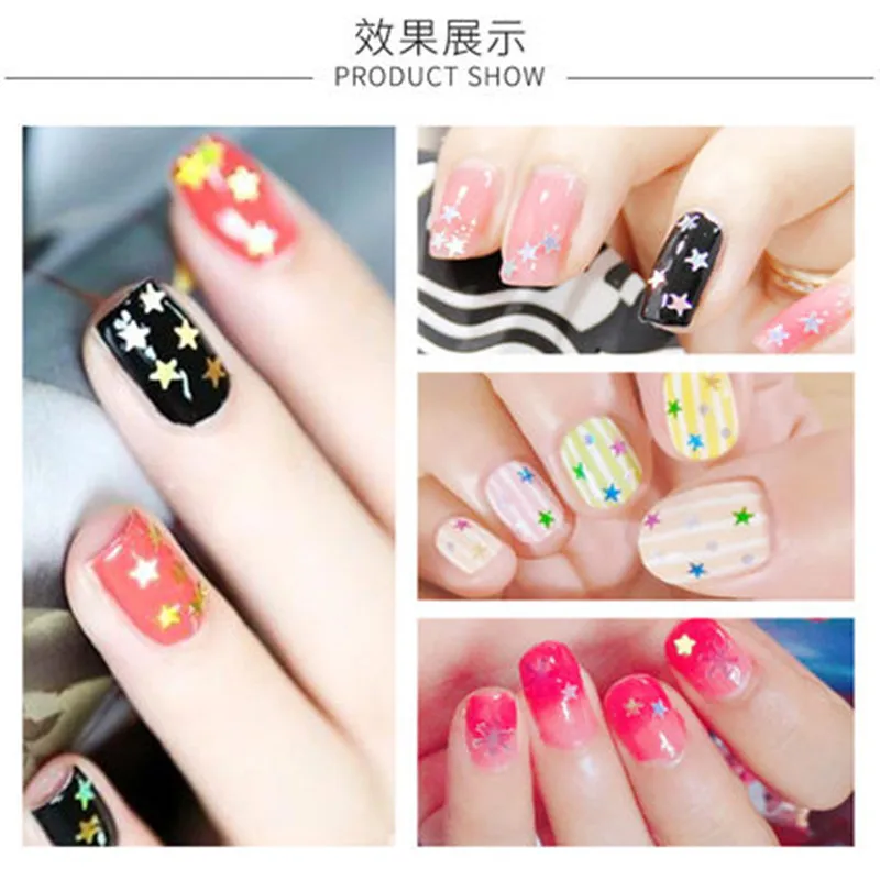 Набор для маникюра с темно-синими звездами и блестками 1 шт. | Красота здоровье