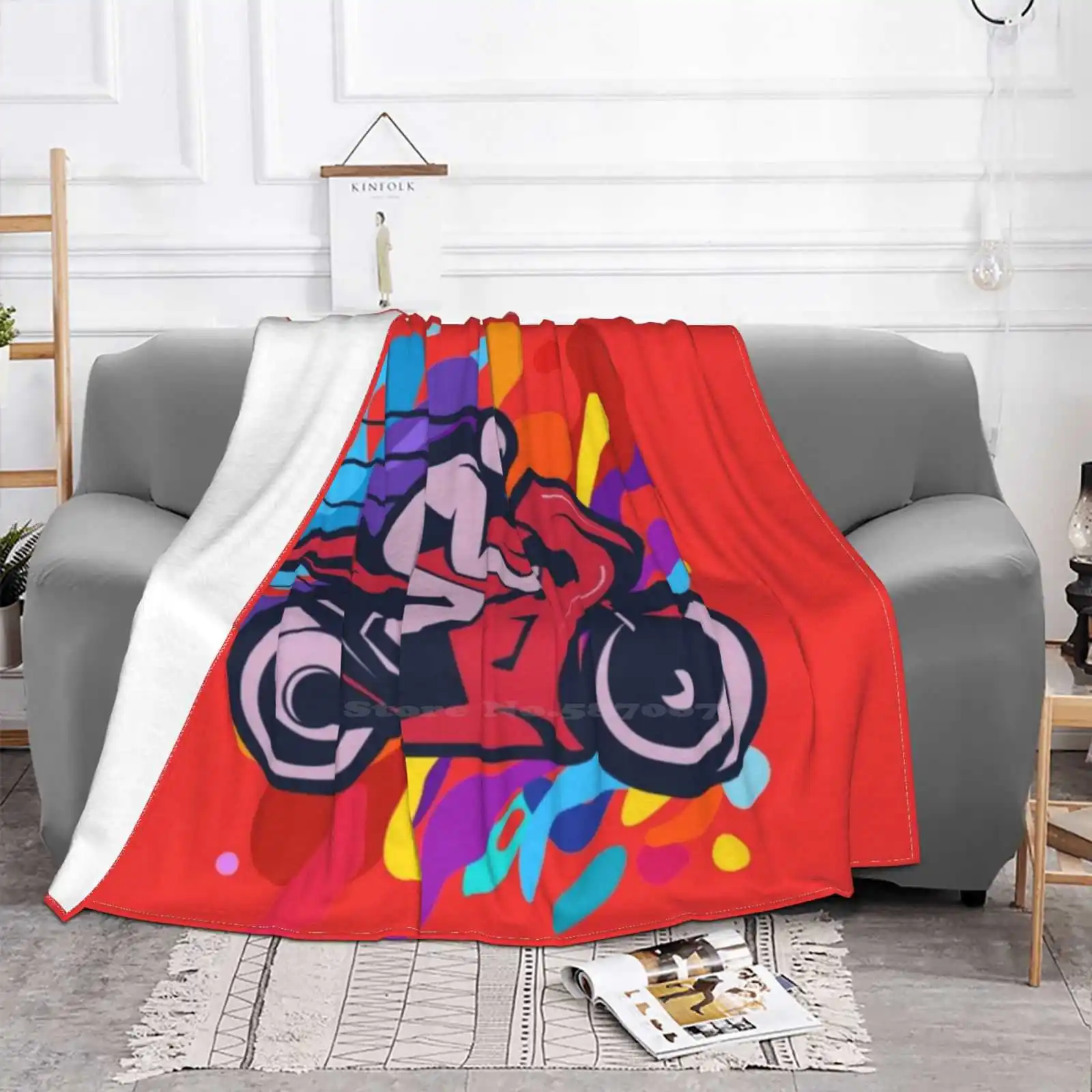 Высококачественное теплое фланелевое одеяло для гоночного велосипеда с