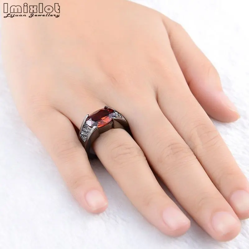 Imixlot красный драгоценный камень овальный кристалл кольцо Свадебные украшения