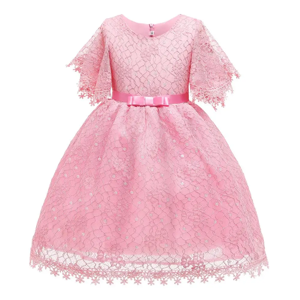 

New Lace Flower Dress for Kids Girls Children Formal Clothes Girls Dresses for Birthday Kids Costume for Wedding Ball Gown Dress