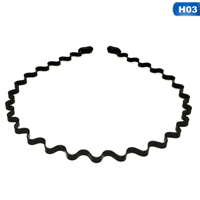 

1 Pc Fashion Mens Women Unisex Black Wavy Hair Head Hoop Band Sport Headband Hairband Hair Accessories