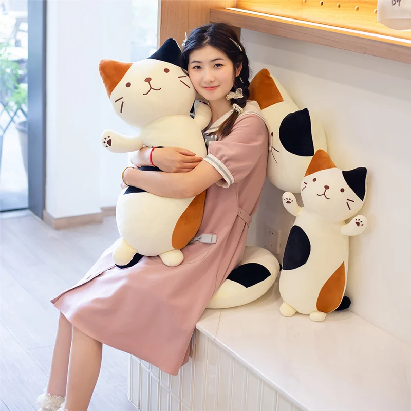 

Fat Cats Toy Cute Japanese Style Cat Pillow Doll Stuffed Animal Soft Comfortable Pillow Hollow Chair Cushion Child Xmas Gifts