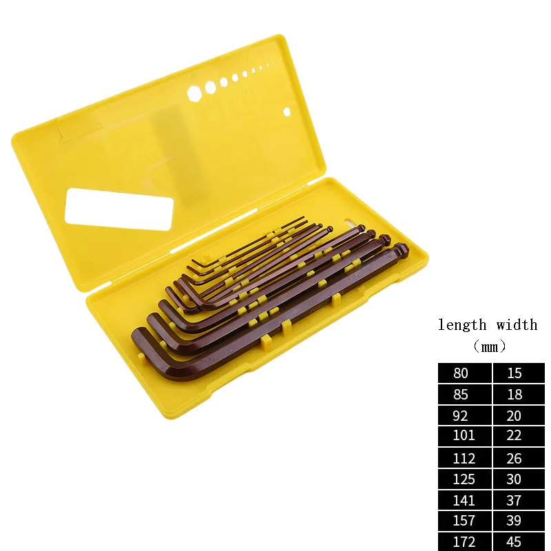 Prefessional 9pcs Metric Long Medium Ball End Hex Keys Torque Wrench Spanner Universal Hexagonal Key Tools Set | Инструменты