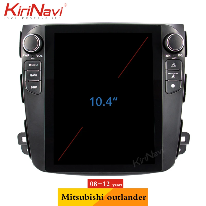 Автомагнитола KiriNavi в стиле Tesla 10 4 дюйма Android 9 0 для Mitsubishi Outlander Dvd плеер GPS навигация