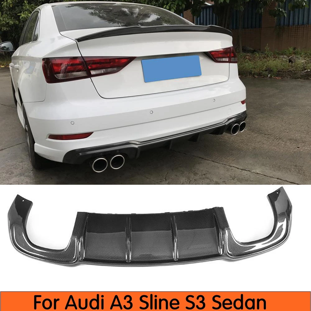 Неокрашенный задний спойлер из углеродного волокна/ФАП диффузор для Audi A3 Sline S3 Sedan