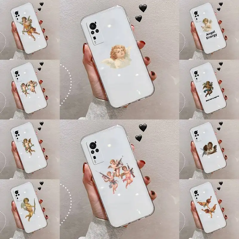 

Angel vintage oil painting PhoneCase Transparent For VIVO NEX V Z Y X 17 15 11 9 6 5 3 1 i S MAX PRO X 20SE Soft TPU Mobile bags