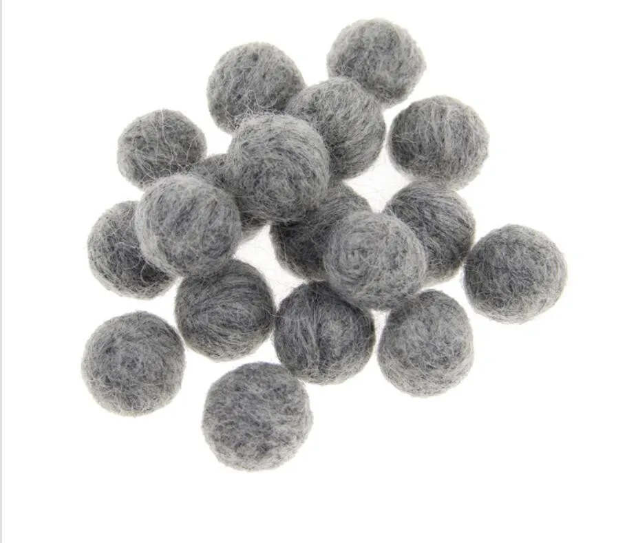 Gray 10 шт. 2 см красочный шарик из шерстяного войлока DIY ремесло фетровые Шары поставки для детей лента для волос одежда ремесло аксессуары брошь украшения - Цвет: Gray