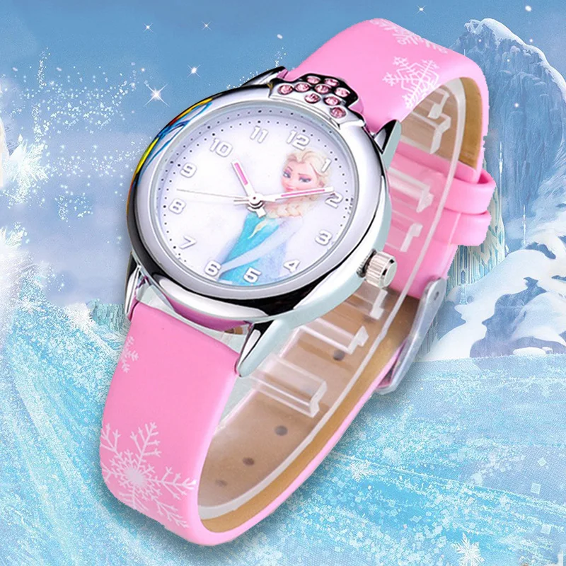 Дисней Замороженные принцесса шаблон детские часы модные хрустальные