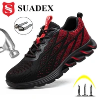 suadex men women safety shoes breathable anti smashing steel toe boots sporty indestructible work shoes toe men eur size 37 48
