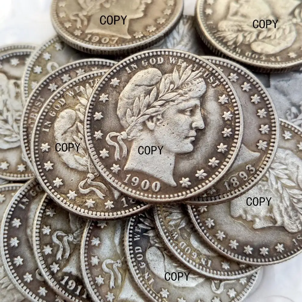 

США монеты полный набор (1892-1916)-фотогалерея, 75 шт. парикмахерских, четверть долларов, розничная копия монет