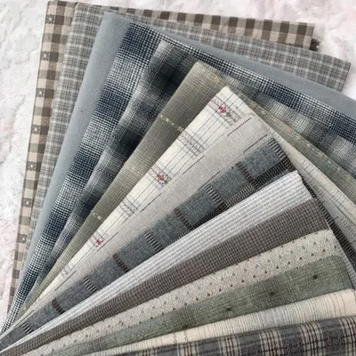 CC732-14pcs 23x33cm polychromatic the cheapest Japanese first dye washed fabric stitching dol DIY fabric plaid cotton doll cloth D30 - Цвет: CC732-14pcs