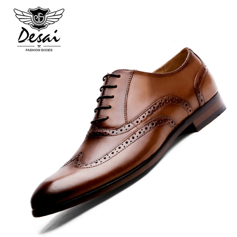 DESAI бренд из натуральной нешлифованной кожи Для мужчин Туфли оксфорды Британский