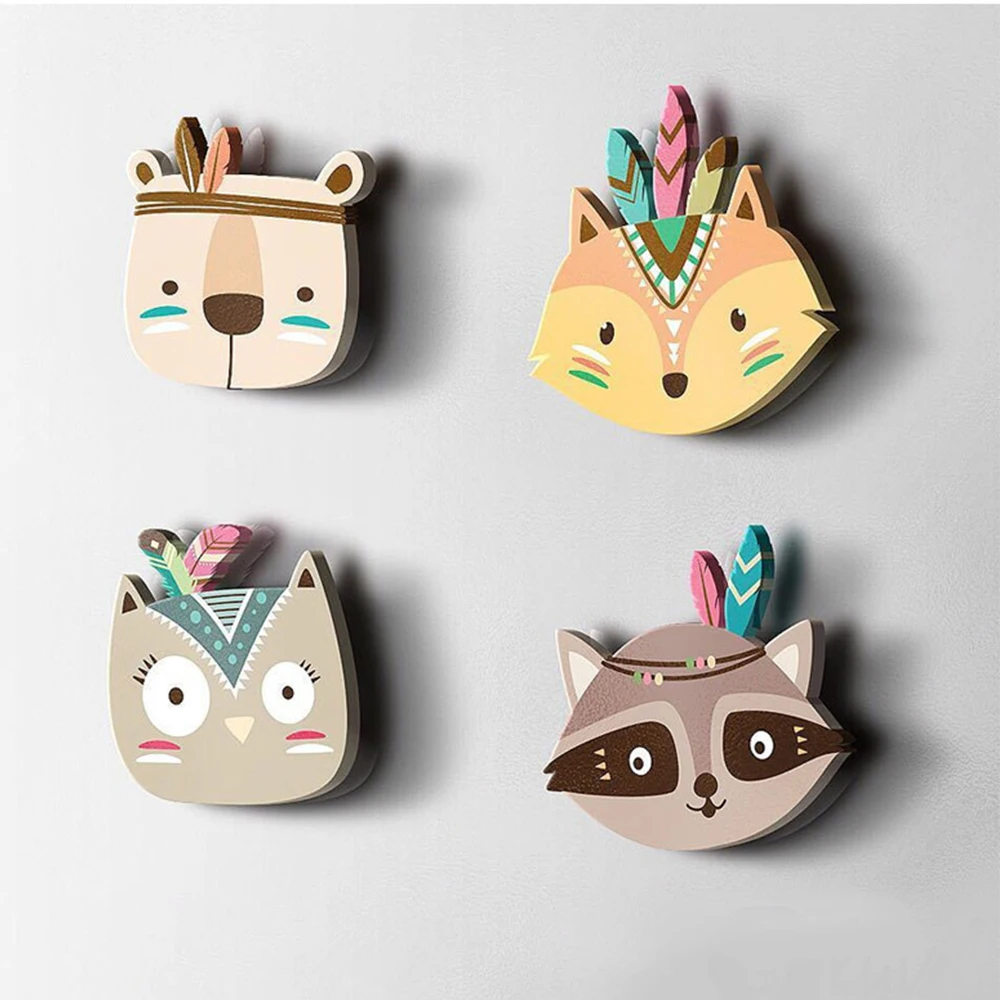 Милые настенные наклейки плакаты деревянные INS Декор плащи краска для детской