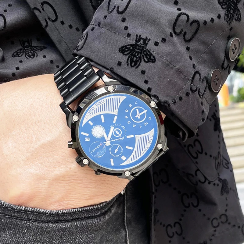 

JUBAOLI Waterproof Quartz Watch Men Quartz Glass Mirror Multifunctional Large Dial Fashion Man's Wristwatch 24-hour Indication