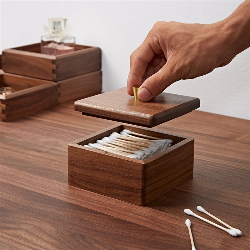 

Dental floss box simple European cotton swab storage box toothpick box household creative light luxury wooden toothpick holder