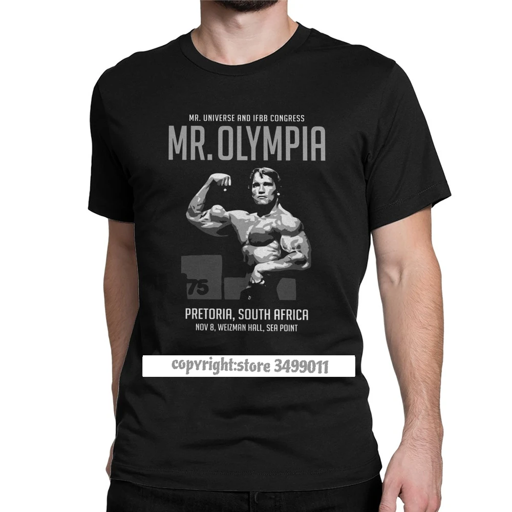 Arnold Schwarzenegger 1975 Mr. Olympia Men Tshirts Novelty Tees O Neck Tee Shirt Pure Cotton Clothing