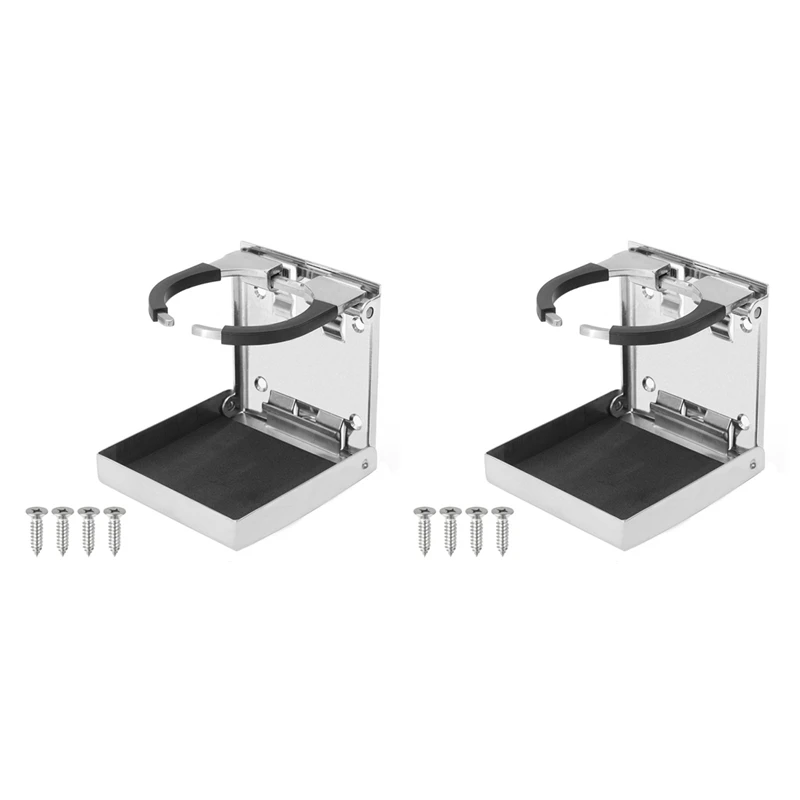 

2Pcs Folding Cup Drink Holder Can Bottle Holder Stand Mount Support Auto Car Marine Boat Truck RV Fishing Box