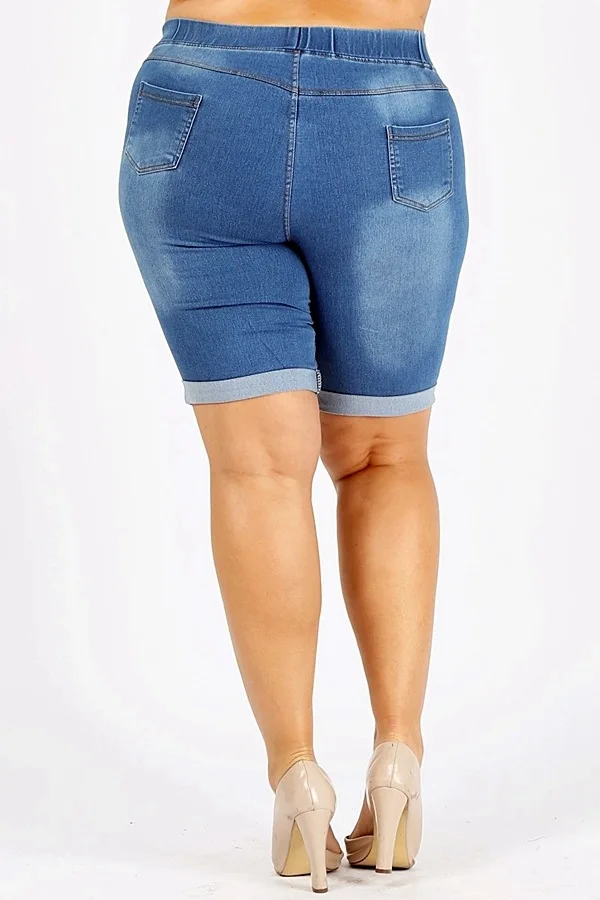 

Women OL high waist skinny high jeans knee-length short pants custom logo print on product and package from 1pc dropship