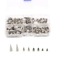80 sets of metal silver tapered screw rivet stud diy crafts leather shoe bag clothing punk rivet spike decorative button