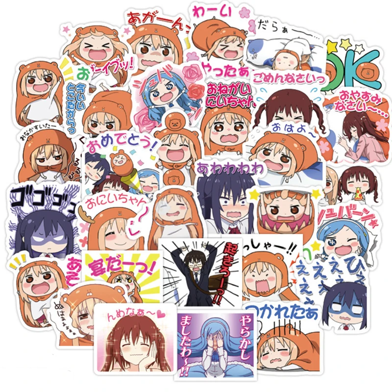 40 штук аниме Himouto! Umaru-chan непромокаемый пластиковый наклейка для канцелярии, багажа, ноутбука, граффити, скейтборда, детских игрушек.