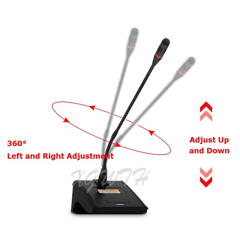 저렴한 UHF-4 테이블 무선 구즈넥 마이크 시스템, 오디오 콘덴서 마이크, 디지털 회의실 마이크 세트, 안테나 수신기 4 개 포함