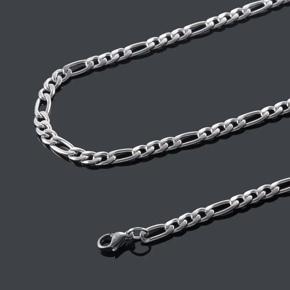 Цепь Figaro из нержавеющей стали серебряная 3 мм 13 5 мм|link chain|women necklacenecklace gold |