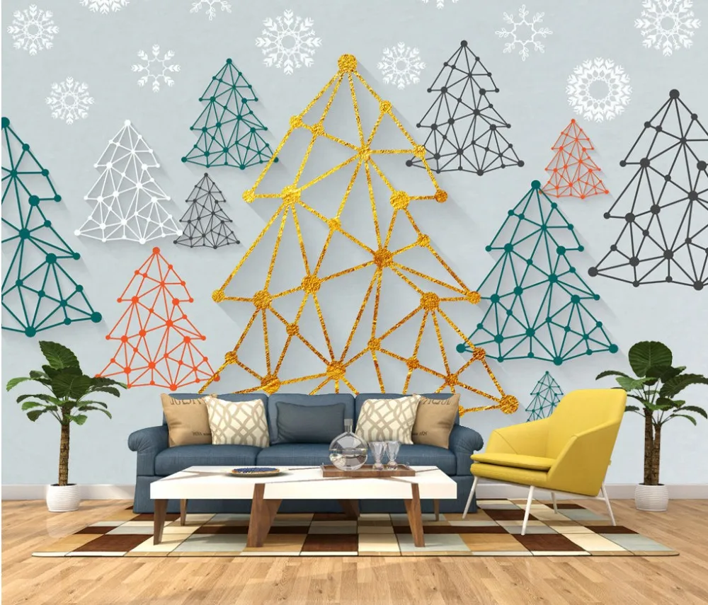 

Прямая поставка пользовательские 3D росписи ТВ фон обои растительные деревья природа обои HD настенная для детской комнаты