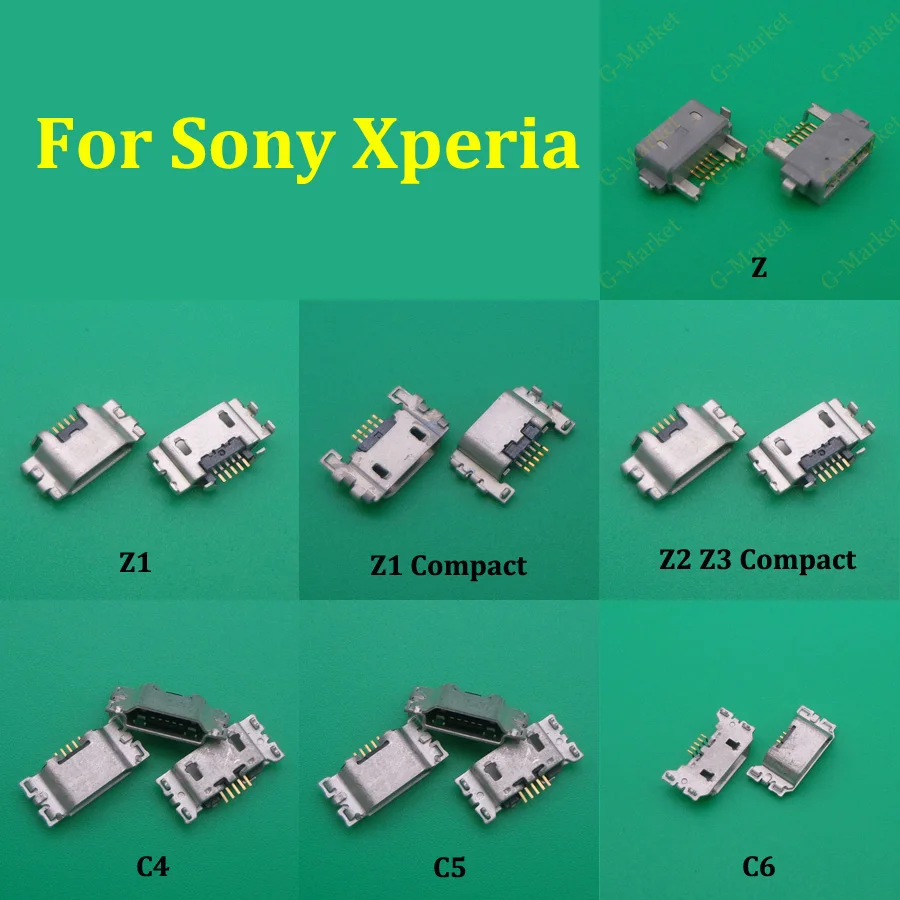 2 шт. Micro USB разъем для зарядки Sony Xperia Z Z2 Z1 Z3 Compact Ultra XL39H S Lt26i T2 C4 C5 C6 зарядного