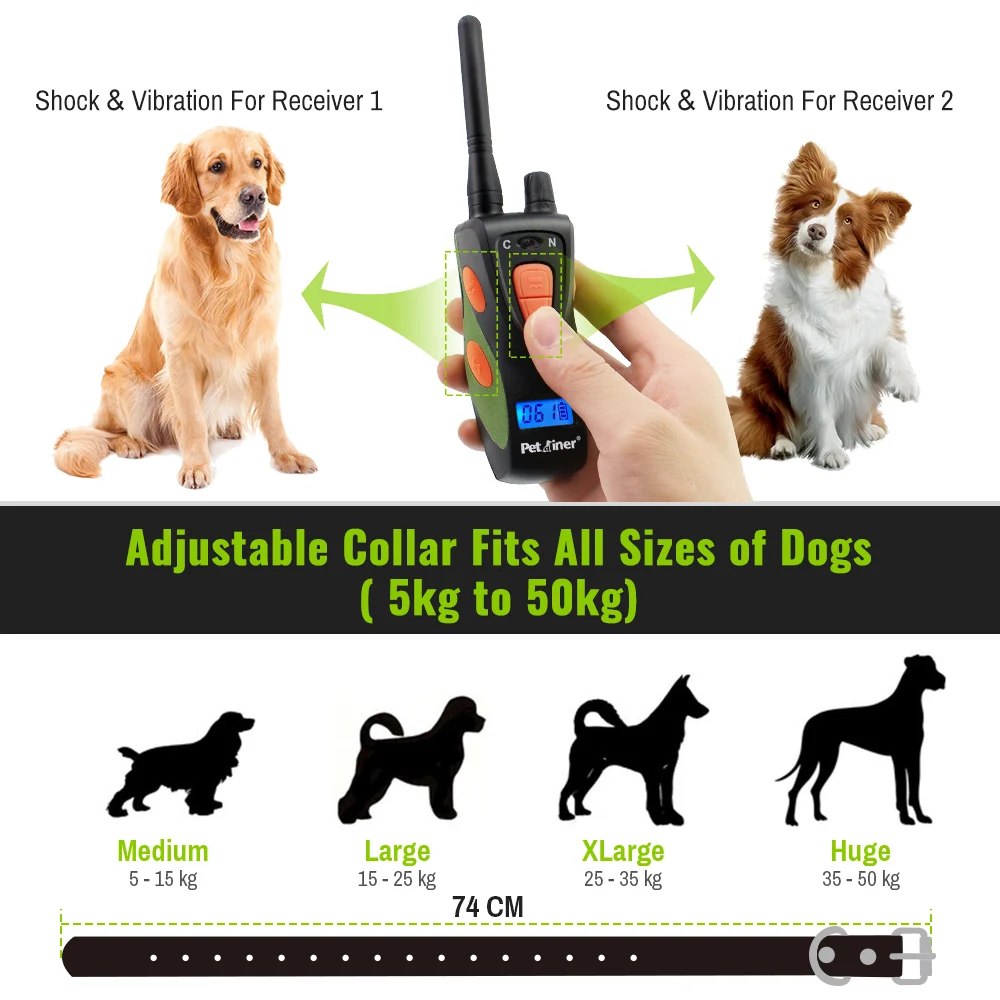 Перезаряжаемый водонепроницаемый ошейник для дрессировки собак Ipets 617 1 800 м лв с