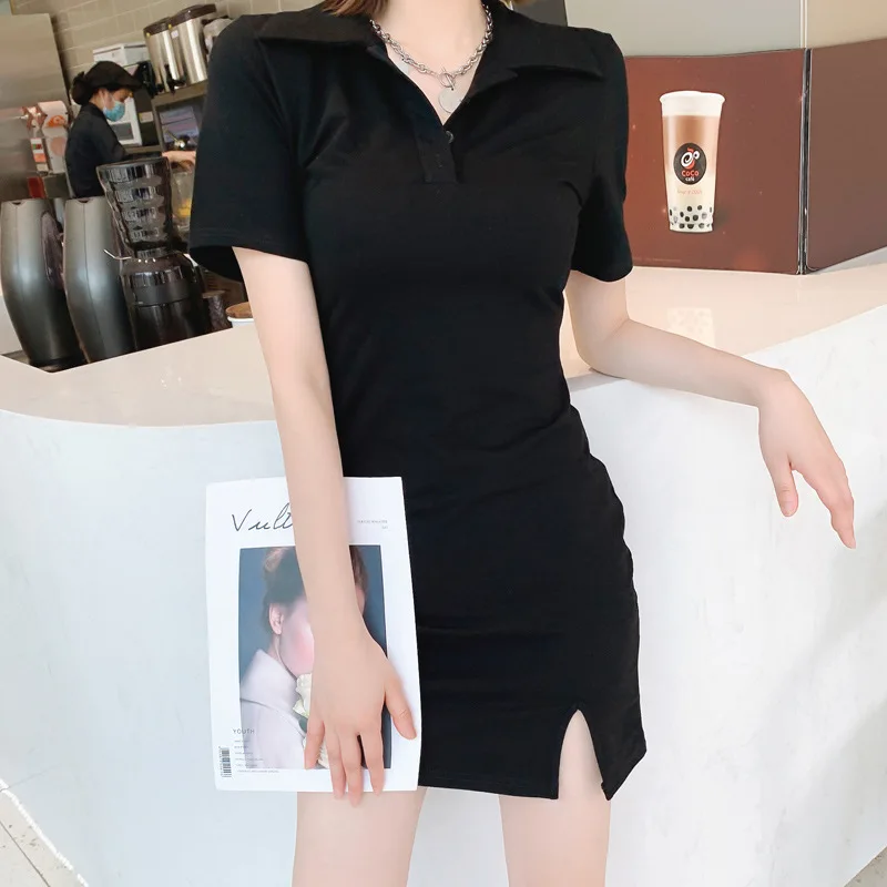 

In the summer of 2021, the new Korean version of Joker high waist slim slim split design dress women's wear