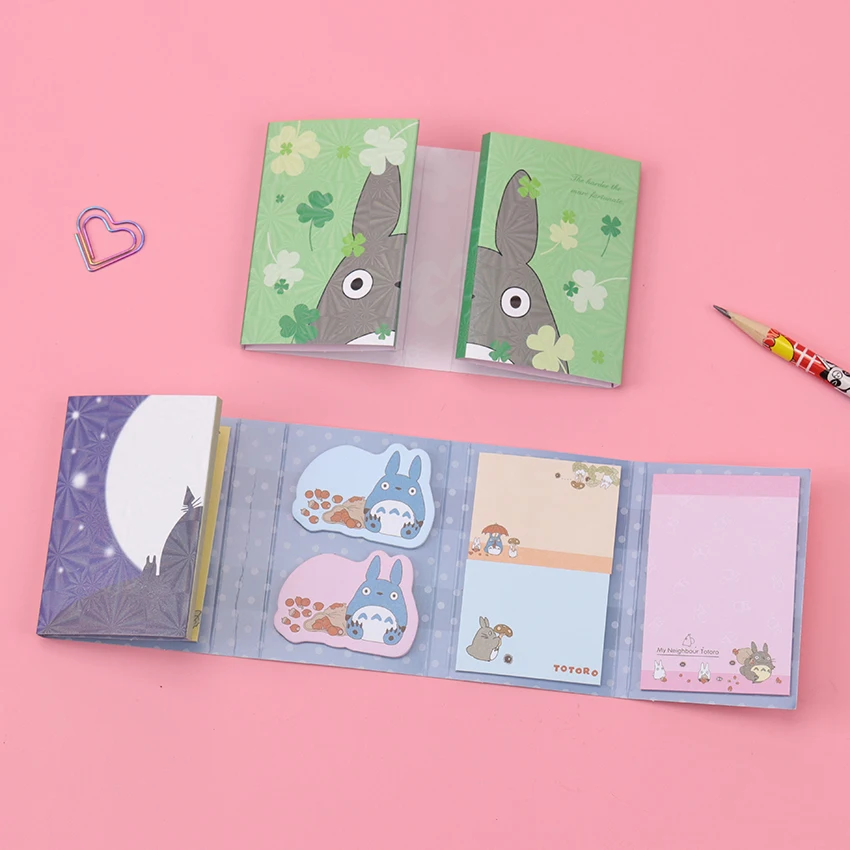 1 шт. Kawaii Totoro симпатичная Мелодия 6 складных блокнотов для записей клейкие заметки