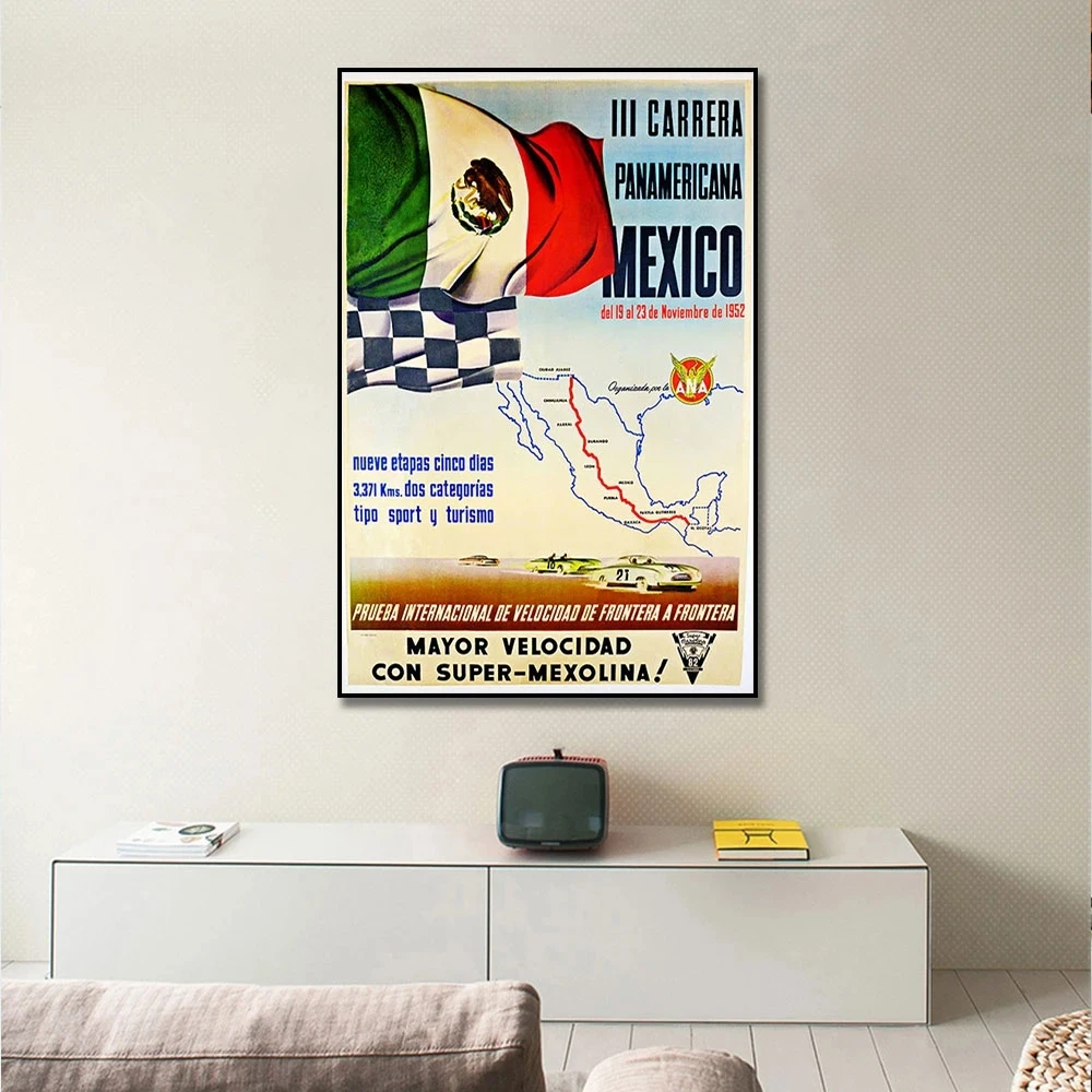 

Modular Wall Art II Carrera Panamericana Canvas Painting HD Prints Mexico Poster Home Decor For Living Room Pictures Framework