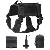 nylon dog harness tactical military breathable pet vest with bag service dog training product doberman labrador dog accessories