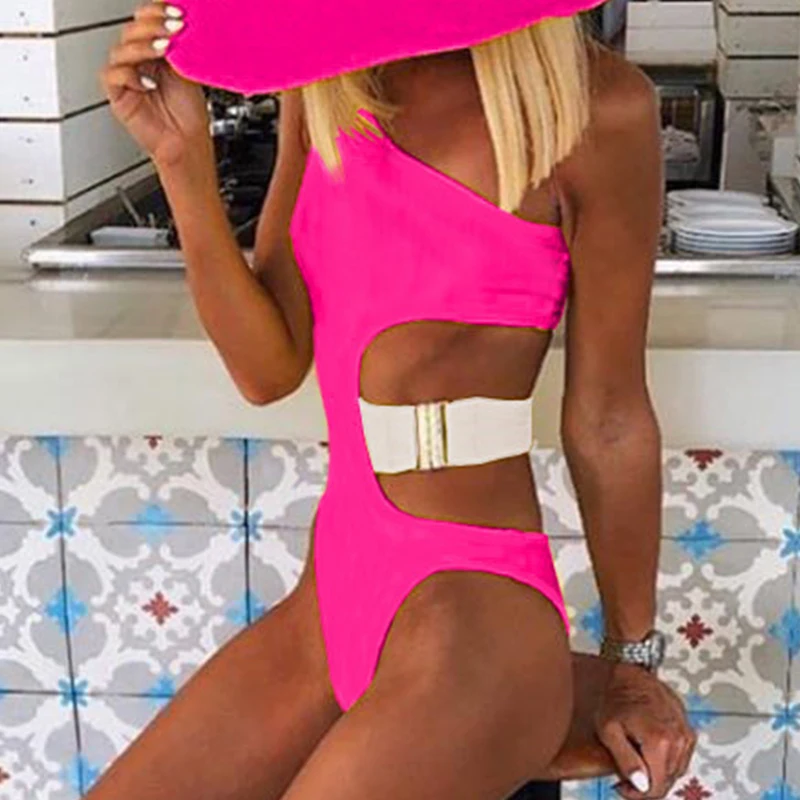 Слитный купальник с леопардовым принтом In X пикантное бикини на одно плечо 2020