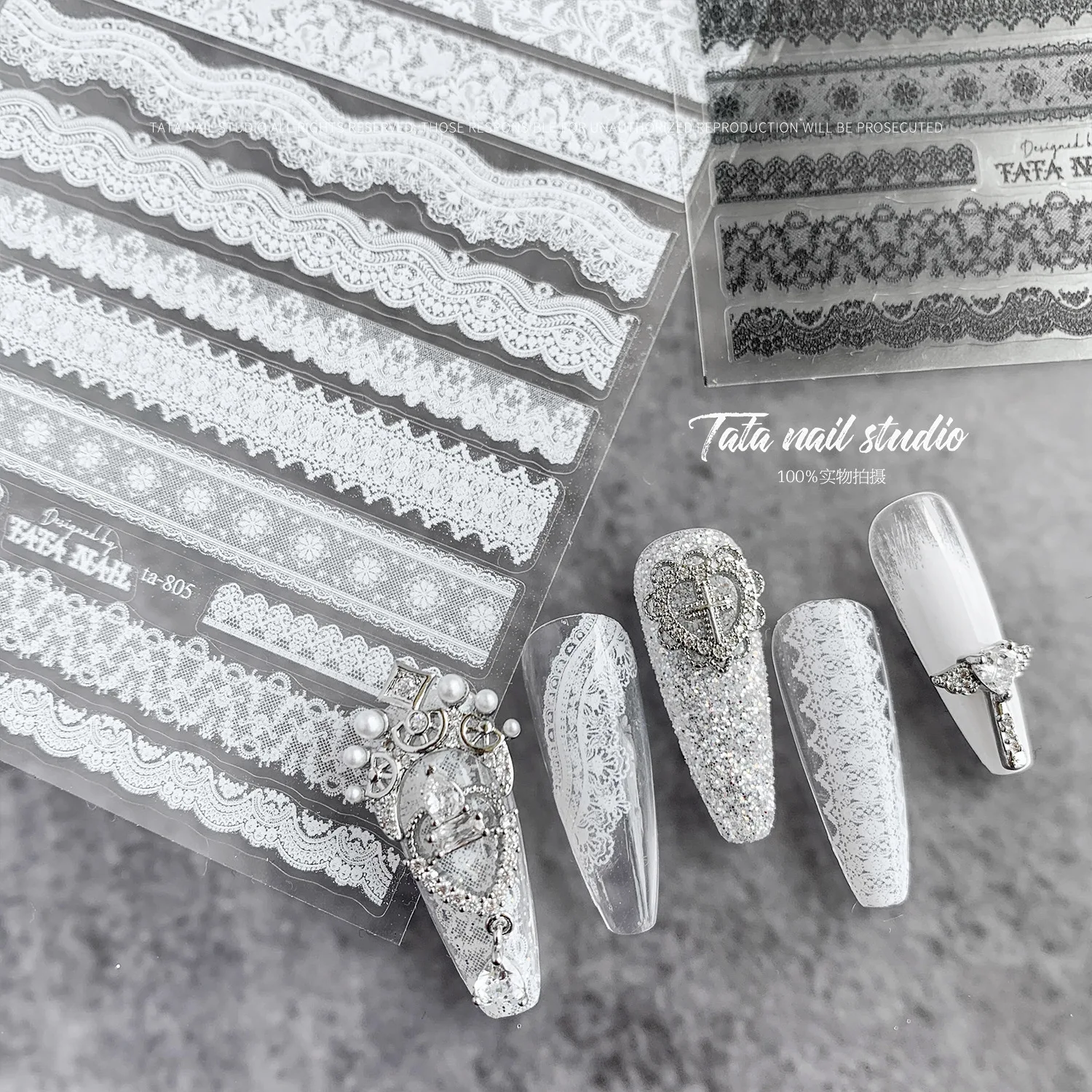 

Nail Art 3D Decal Adhesive Stickers High Quality Wedding Lace Nails Salon Manicure Decoration