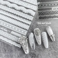 nail art 3d decal adhesive stickers high quality wedding lace nails salon manicure decoration