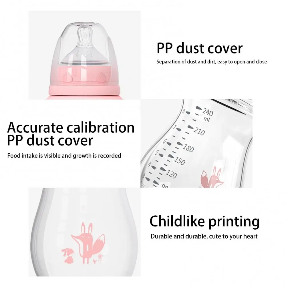 

Glass Baby Bottles Drinking Cup Children Feeding Bottle Silicone Straw Water Drink Bottles For Baby Newborn Milk Feeder BPA Free