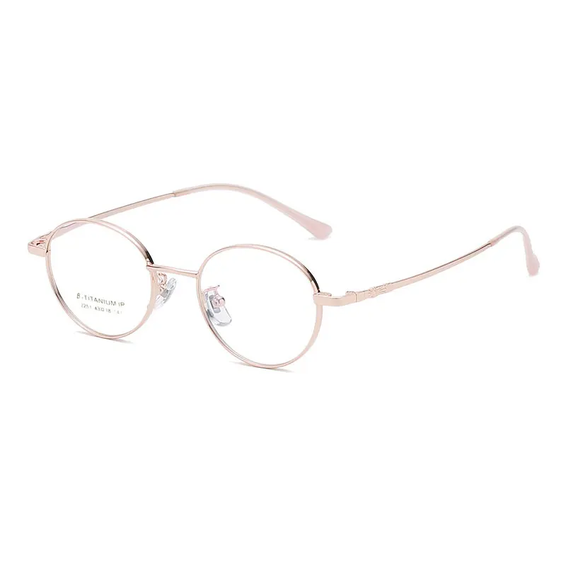 

Retro Full Rim Titanium Oval Frame Glasses For Man and Woman Plating Optical Eyewears with Spring Hinges