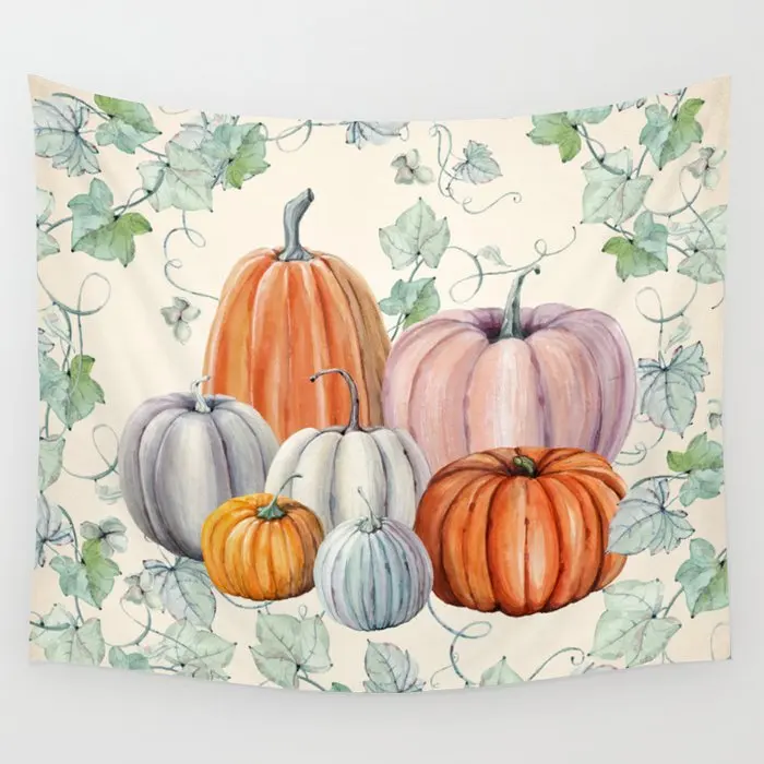 

Pumpkin Leaves Tapestry Wall Hanging Wall Decor Bedroom Home Decoration Wall Tapestry Yoga Mat