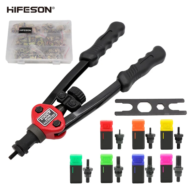 HIFESON ручной заклепки с резьбой гайки пистолет 70/95/300 шт вставить Руководство