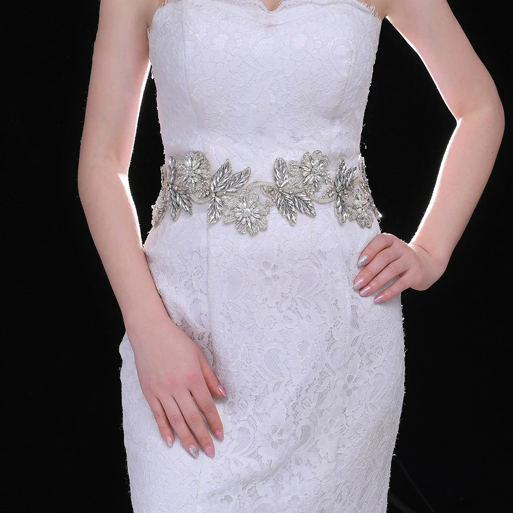 

BAZIIINGAAA Bridal Wedding Handmade Alloy Pearl Diamond Belt Wedding Dress Accessories Decoration Fashion High-end Personality