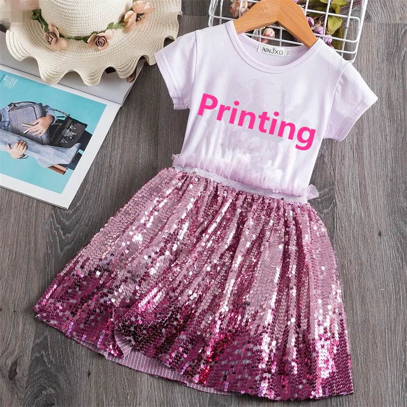 Платье-пачка для девочек летнее с блестками | Детская одежда и обувь