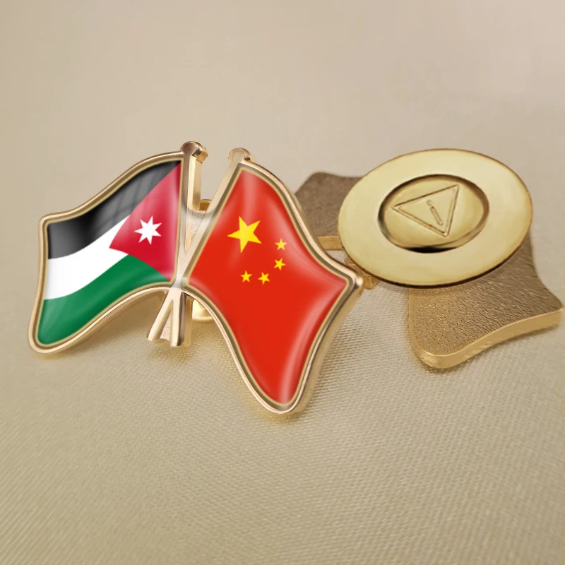 Китай и Джордан перекрестные двойные блестящие булавки броши значки - купить по